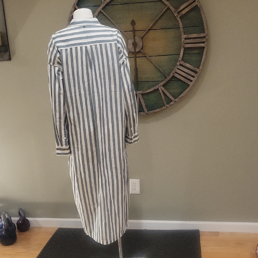 Alex Mill Kerry Positano Striped Button-Up Long Shirt Dress - Picture 5 of 16